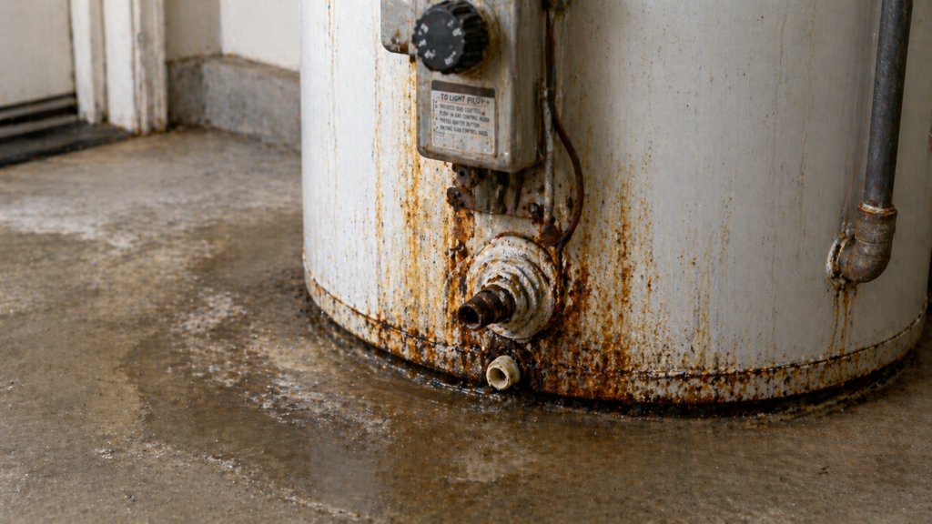 rusted out water heater